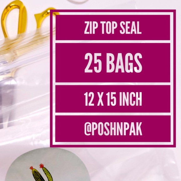 25 Clear ZIP top Seal Bags 12 x 15 in - Picture 1 of 4
